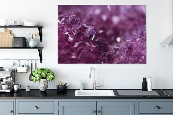Tableau sur toile Gros plan d'une améthyste violette - 140x90 cm - Décoration murale