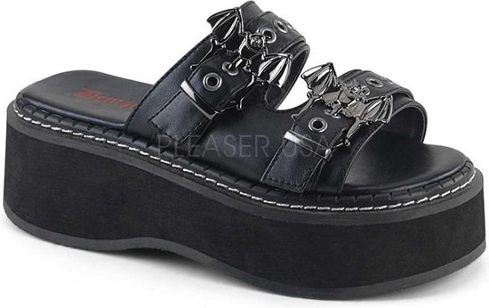 DemoniaCult - EMILY-100 Slippers - US 9 - 39 Shoes - Zwart