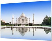 Wandpaneel Taj Mahal India  | 210 x 140  CM | Zwart frame | Wand-beugels (27 mm)
