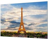 Wandpaneel Eiffeltoren Parijs  | 120 x 80  CM | Zwart frame | Wand-beugels (27 mm)