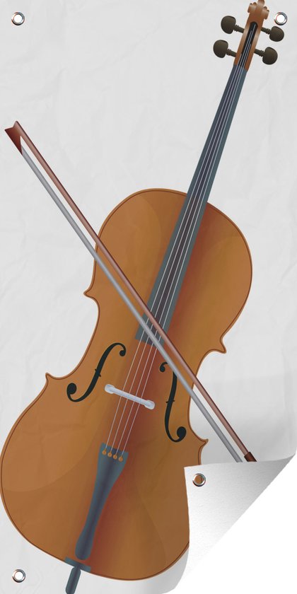 Tuinposter Een illustratie van een strijkstok voor een viool - 30x60 cm - Tuindoek - Buitenposter