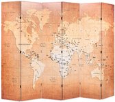 Medina Kamerscherm inklapbaar wereldkaart 228x170 cm geel