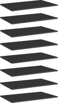 Medina Wandschappen 8 st 80x50x1,5 cm spaanplaat hoogglans zwart