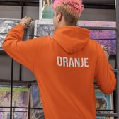 Oranje EK WK Koningsdag Hoodie met tekst Oranje Back (MAAT XS - UNISEKS FIT) | Oranje kleding / truien | WK & EK Feestkleding
