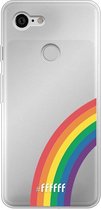 6F hoesje - geschikt voor Google Pixel 3 -  Transparant TPU Case - #LGBT - Rainbow #ffffff