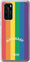 6F hoesje - geschikt voor Huawei P40 -  Transparant TPU Case - #LGBT - Ha! Gaaay #ffffff