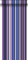 ESTAhome behang strepen paars en blauw - 116536 - 53 cm x 10,05 m