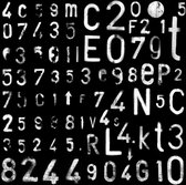 ESTAhome fotobehang letters and numbers zwart en wit - 157711 - 279 x 279 cm