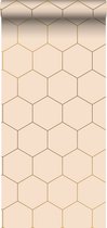 ESTAhome behang hexagon licht perzikroze - 139226 - 0.53 x 10.05 m
