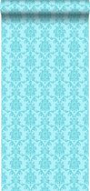 ESTAhome behang barokprint turquoise - 136823 - 53 cm x 10,05 m