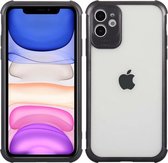 iPhone 11 Pro Anti Shock Hoesje met Camera Bescherming - Back Cover Siliconen Case TPU Schokbestendig - Apple iPhone 11 Pro - Transparant / Zwart