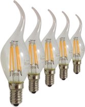 Gloeilamp E14 LED Flame Filament 6W 220V 360 ° (5 stuks) - Koel wit licht - Overig - Pack de 5 - Wit Froid 6000k - 8000k - SILUMEN