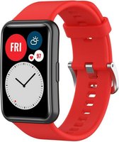 Strap-it Siliconen smartwatch bandje - geschkt voor Huawei Watch Fit / Huawei Watch Fit New - rood