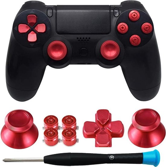 Stevig Vervelen De controle krijgen MMOBIEL Metal Bullet Buttons voor Playstation 4 PS4, PS4 Slim, PS4 Pro  Dualshock 4 Rood | bol.com