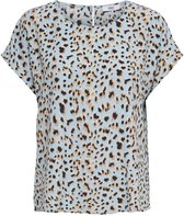 Only T-shirt Onlcordelia S/s Top Wvn 15231880 Blue Bell/leo Dames Maat - XS