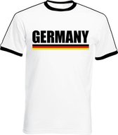 Wit/ zwart Duitsland supporter ringer t-shirt voor heren M