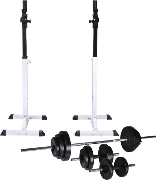Squatrek Squat Rack - Halter rek 30kg - Dumbbell Set - Gewichtheffen... | bol.com