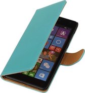 Turquoise pu leder booktype voor de Microsoft Lumia 535
