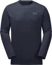 Jack Wolfskin Wolfskin Essential Longsleeve Heren Sportshirt casual - Maat L  - Mannen - blauw