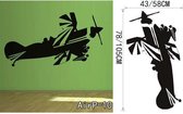 3D Sticker Decoratie Vliegtuig Muursticker Slaapkamer Afneembare helikopter Vinyl zelfklevende muurdecoraties Muurschildering voor kinderkamer en jongens - AirP10 / Small
