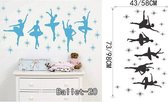 3D Sticker Decoratie Ballet DANSER Sexy Lady Vinyl Wall Art Kamer Sticker Decal Silhouet Vrouw Dace Deur Window Stencils Muurschildering Decoratie - Ballet20 / Large