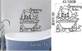 3D Sticker Decoratie Petshop Verzorgingsalon Muursticker Hond in bad nemen Afneembaar Vinyl Art Kat Decals Home Decor - Salon15 / Small