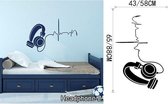 3D Sticker Decoratie Grappig DIY Muziek DJ Hoofdtelefoon Muurstickers Jongenskamer Muurdecor Vinyl Decals Muziek is mijn leven Modeontwerp Woondecoratie - Headphone2 / Large