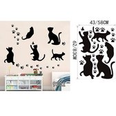 3D Sticker Decoratie Leuke Kat Muurstickers Grappige Leuke Kat Vinyl Muurtattoo Stickers Abstract Pussy Cats Spelen Butterfly Decoration - 9302 / Large