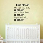 3D Sticker Decoratie Danish BABY REGLER Vinyl Wall Decals Sticker For Nursery Decor,Denmark Letter Wall Art For Home Decoration Den-5 - Black / Medium