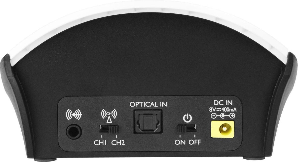 Casque TV stéréo CL7350 OPTI sans fil optique Geemarc blanc et Noir