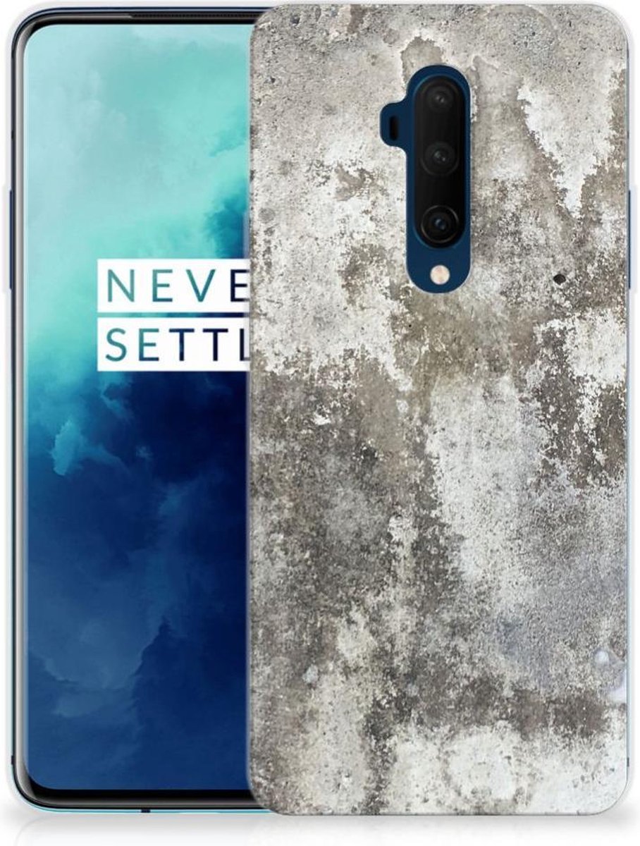OnePlus 7T Pro TPU Siliconen Hoesje Beton Print