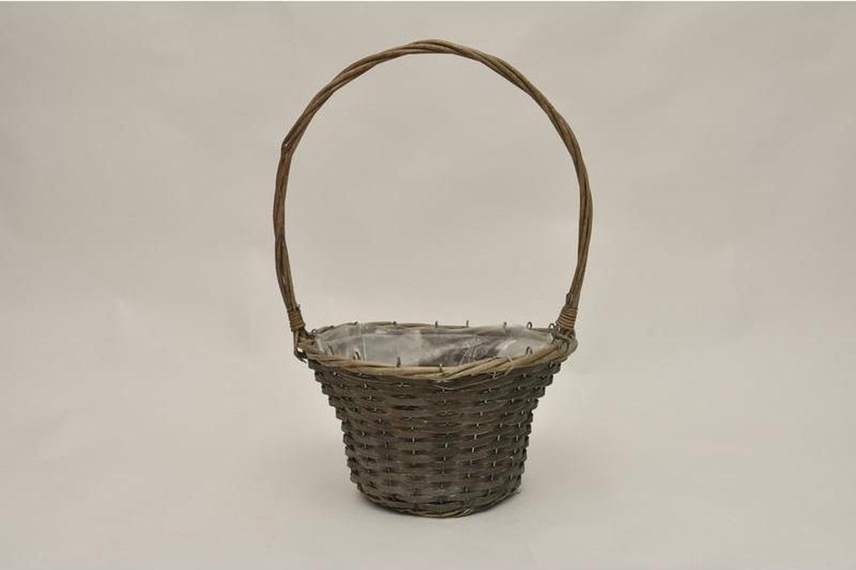 Rieten Manden Verschillende Vormen - Hengselmand Riet Rond Grijs D31 H19/51cm