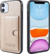 Xssive Premium Back Cover met 1 pasje - kaarthouder - Card Bag voor Apple iPhone 11 Pro Max (6.5) - geschikt voor 1 pasje – Goud