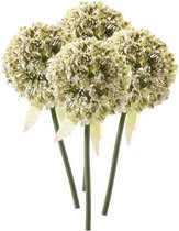 4 x Witte sierui steelbloem 70 cm - Kunstbloemen