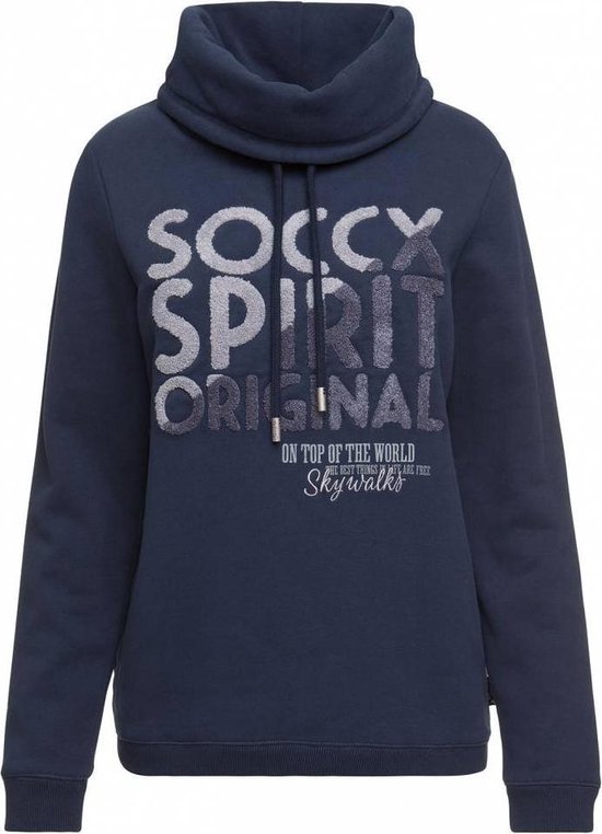 Soccx ® Sweater met badstoflogo en hoge kraag | bol.com