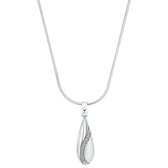 Zilveren ketting&hanger mat/glans zirkonia