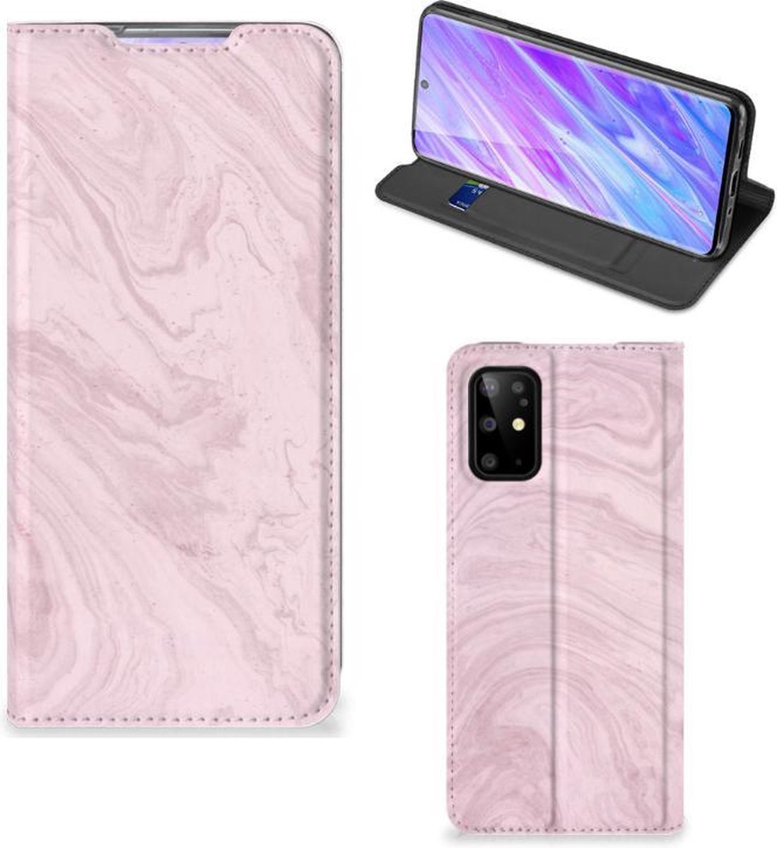 Samsung Galaxy S20 Plus Standcase Marble Pink - Origineel Cadeau Vriendin