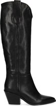 Manfield - Dames - Zwarte hoge cowboylaarzen - Maat 39