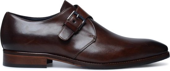 Manfield - Heren - Donkerbruine gespschoenen - Maat 44 | bol.com