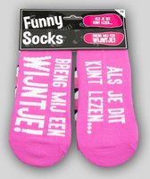 Sokken -   Funny socks -      Als je dit kunt lezen breng mij een wijntje