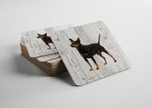 Hond Dwergpincher | Houten Onderzetters 6 Stuks
