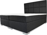 Boxspring Florence - Vaste luxe box - Pocketvering matras + Topper - 160 x 210 - 8 vakken - Antraciet - L poten