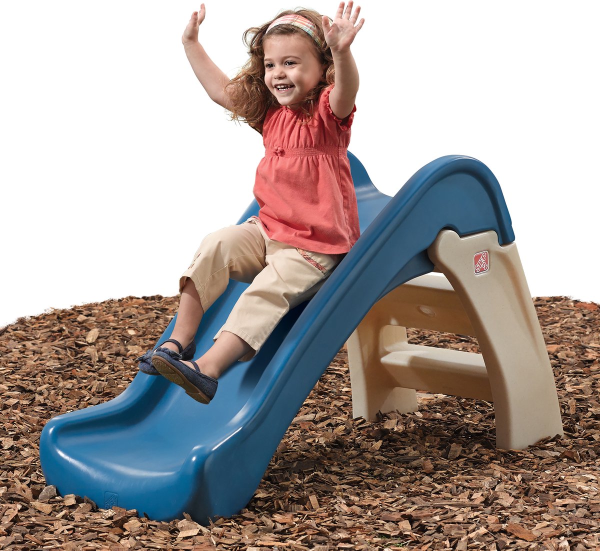 Step2 Play & Fold Jr. Glijbaan in blauw - Opvouwbare glijbaan voor peuter / kind van 1,5 tot 4 jaar - Plastic kinderglijbaan voor de tuin / buiten — afbeelding 10