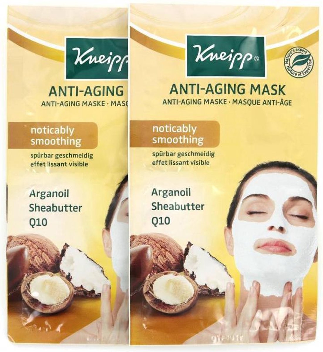 Kneipp Anti-Aging Masker - Arganoil Sheabutter Q10 (2 sets van 2 maskers) - Kneipp