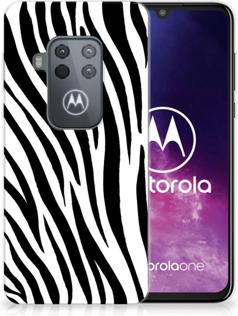 Motorola One Zoom TPU Hoesje Zebra
