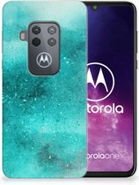 Motorola One Zoom Hoesje maken Painting Blue