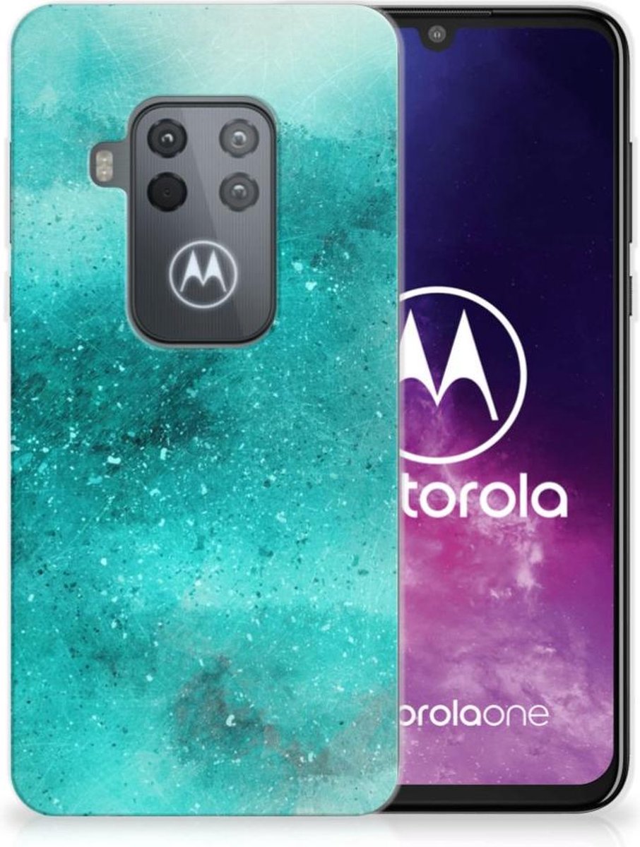 Hoesje maken Motorola One Zoom Painting Blue
