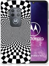 TPU Hoesje Motorola One Zoom Zwart-Wit Design Illusie