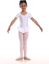 Danceries Balletpakje Laurasson Korte mouwen dubbele rok Wit Elasthan - Maat 134-140