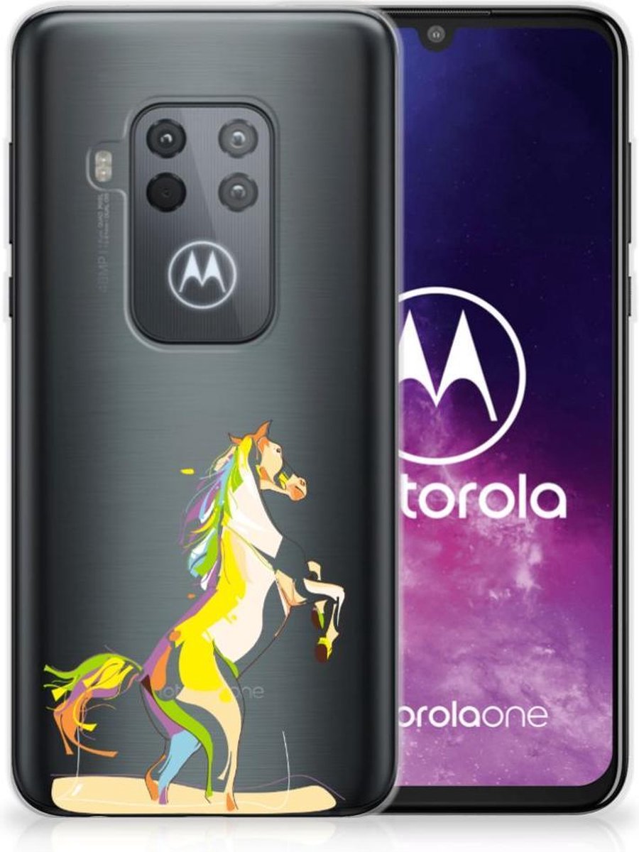 Motorola One Zoom Telefoonhoesje met Naam Horse Color